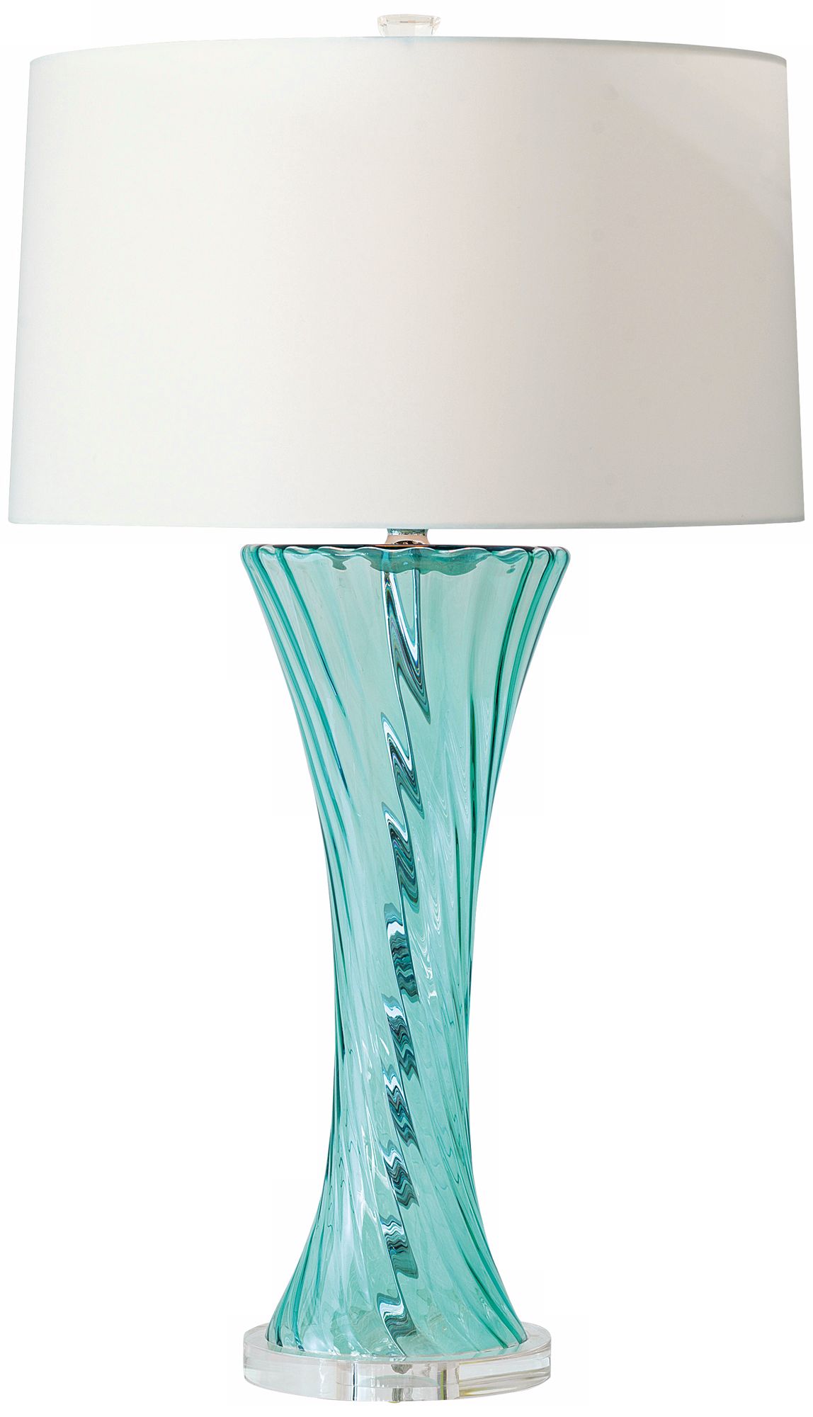 Bella Swirl Aqua Glass Table Lamp