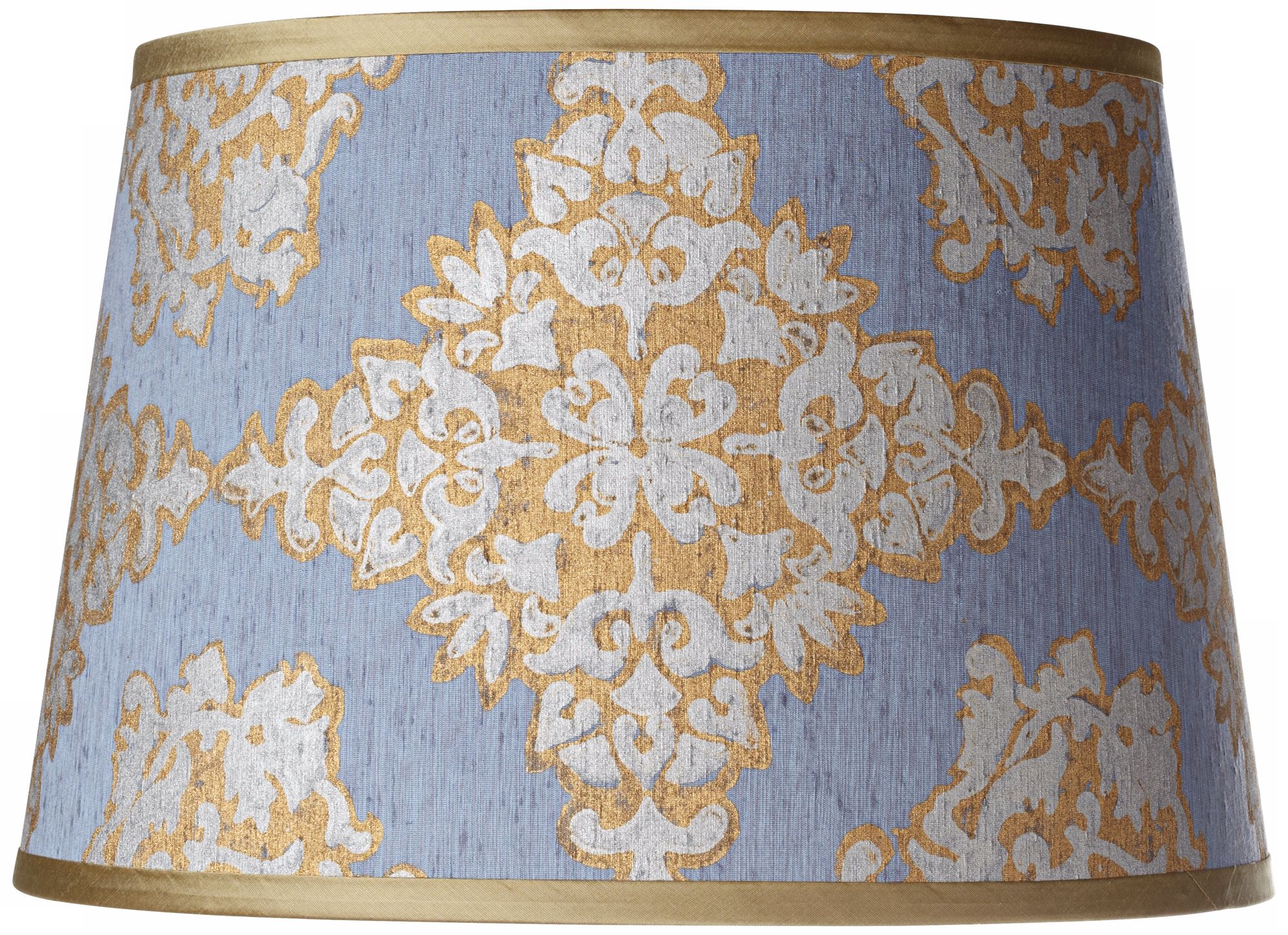 Jamie Young Silver Leaf Damask Silk Shade 12x15x10 (Spider)