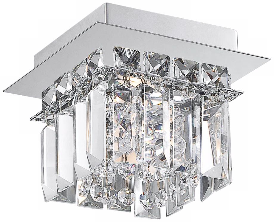 Alico Crown 6" Wide Crystal and Chrome Ceiling Light