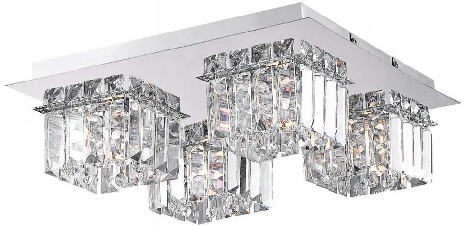 Alico Crown 14 1/4" Wide Crystal and Chrome Ceiling Light