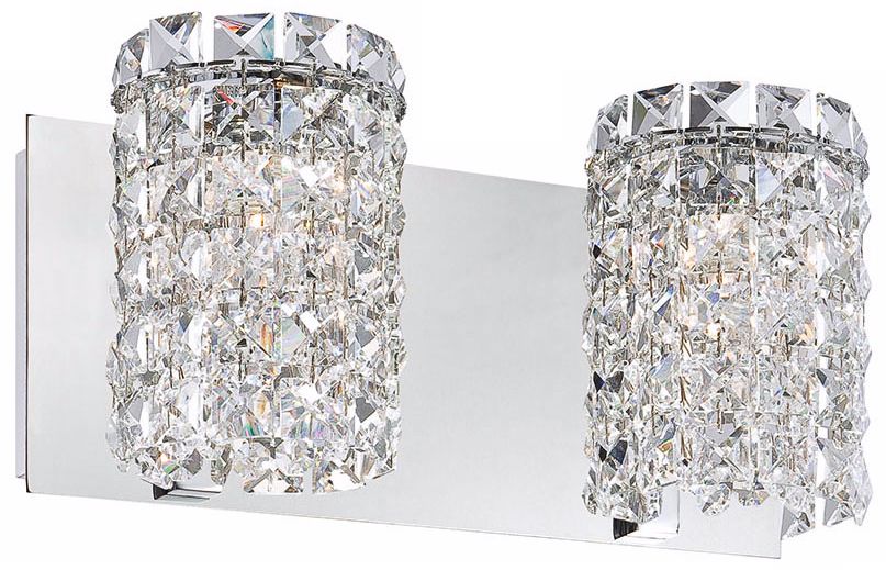 Alico Queen 12 3/4" Wide Crystal and Chrome Bathroom Light