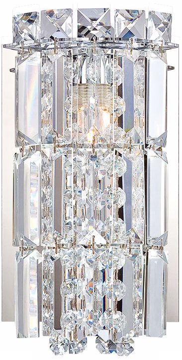 Alico Princess Crown 8 1/2" High Chrome Glass Wall Sconce