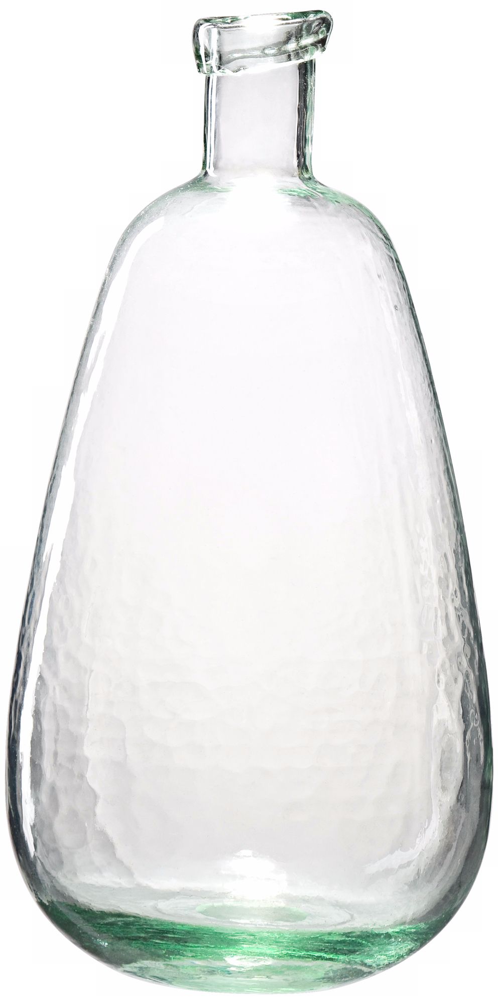 Thin Bubble Light Green Hand-Blown Glass Vase