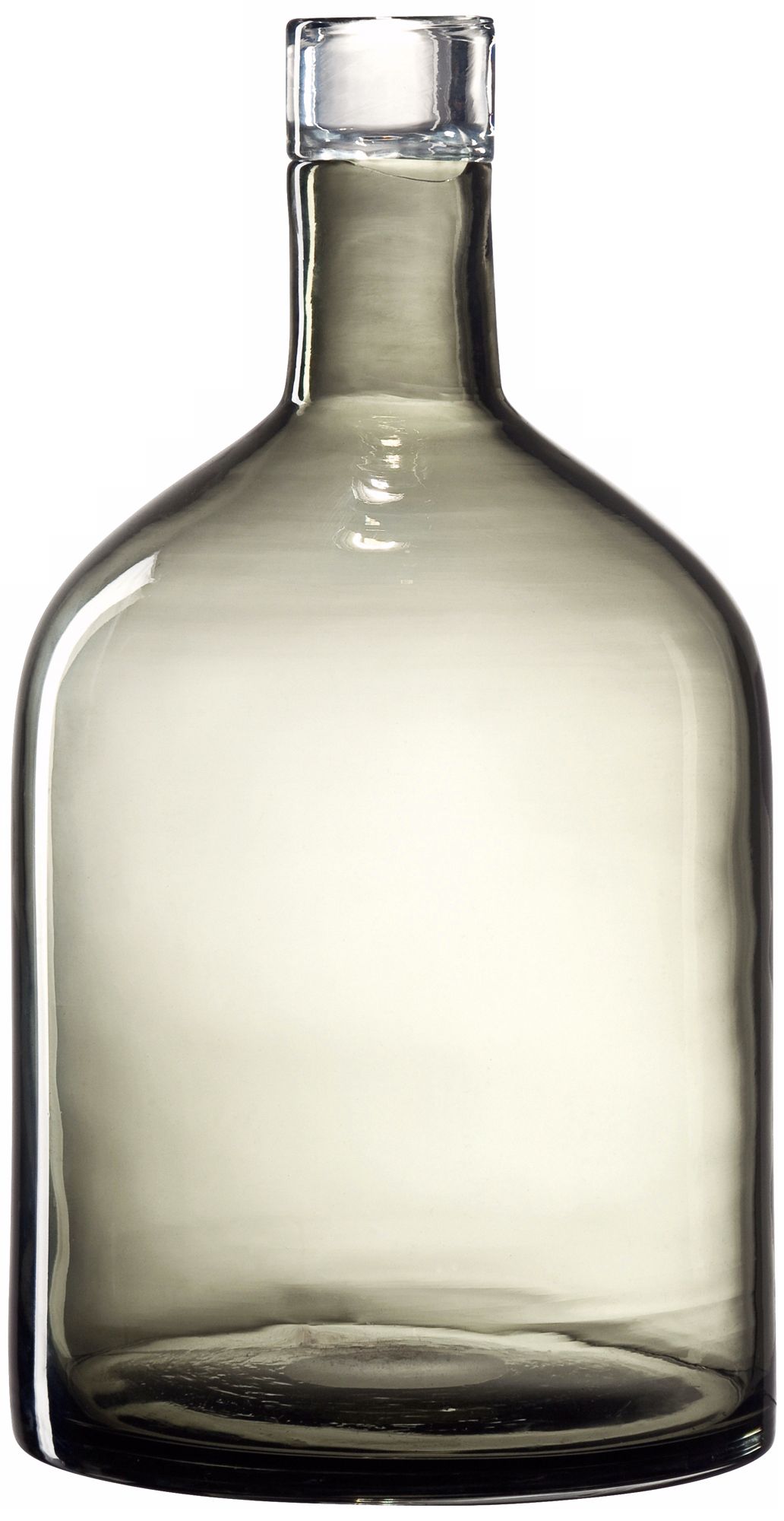 Dark Smoke Hand-Blown Glass Bottle Vase