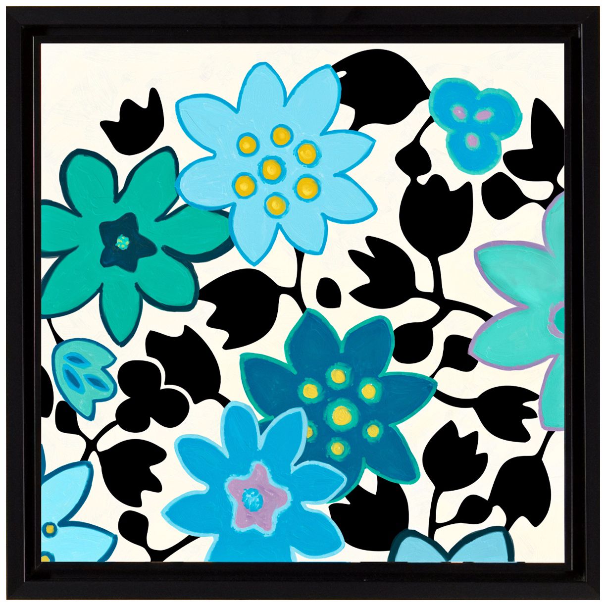 Lovely Blue Flowers I 18 1/2" High Floral Wall Art