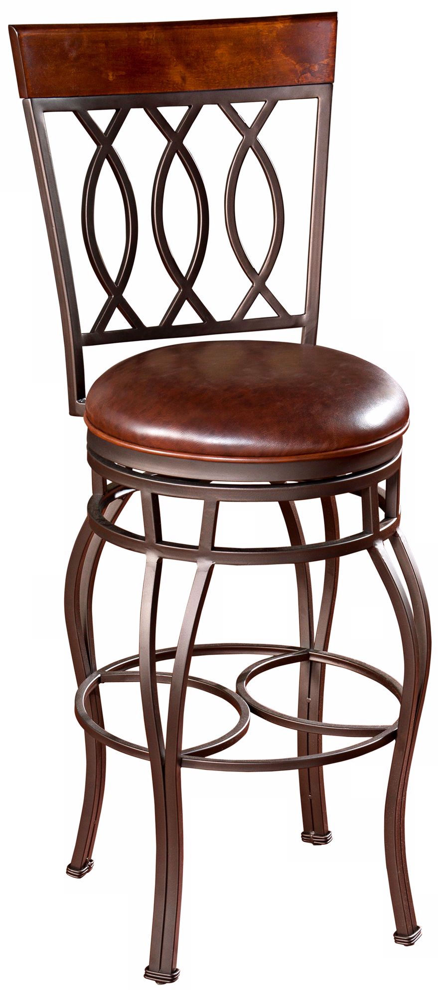 American Heritage Bella 34" Bourbon Leather Tall Bar Stool