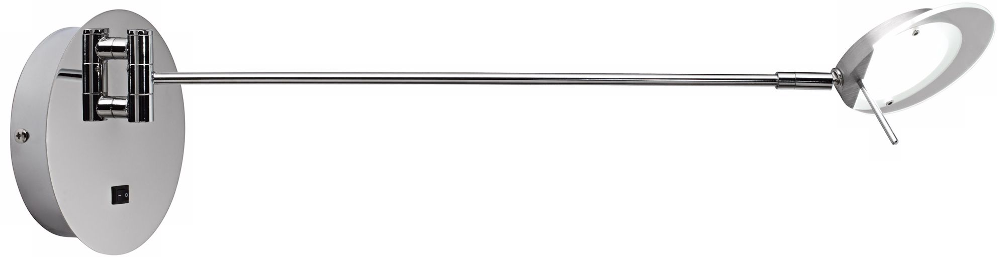 Corona Glass and Chrome Plug-In Swing Arm Wall Lamp