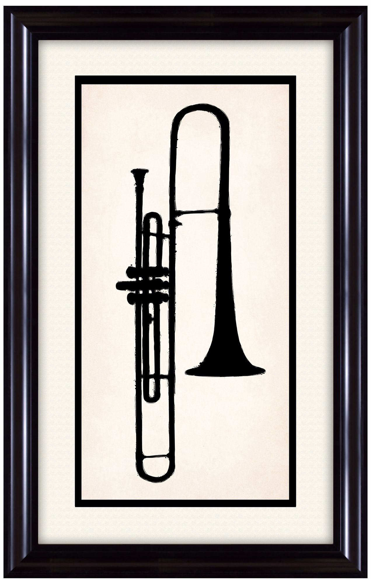 Trumpet Silhouette 19 1/4" Wide Musical Wall Art