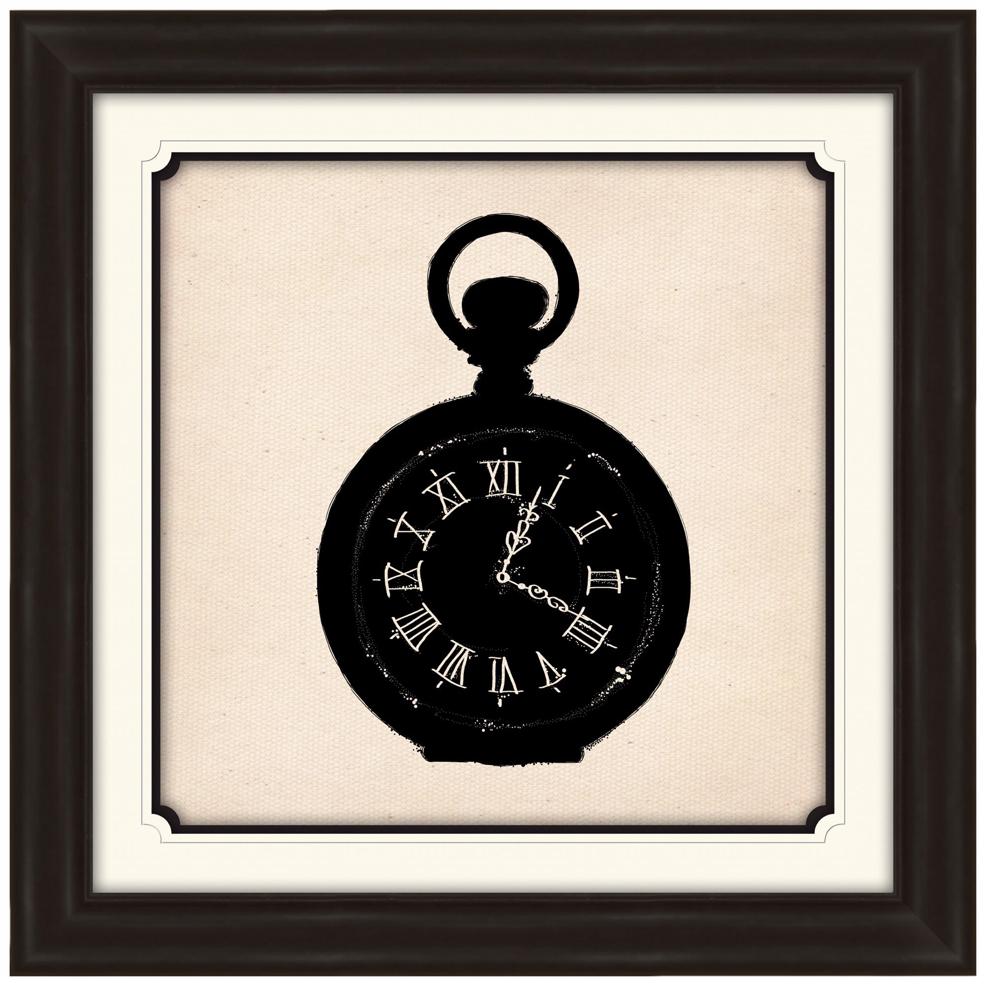 Pocket Watch Silhouette 29" Square Wall Art