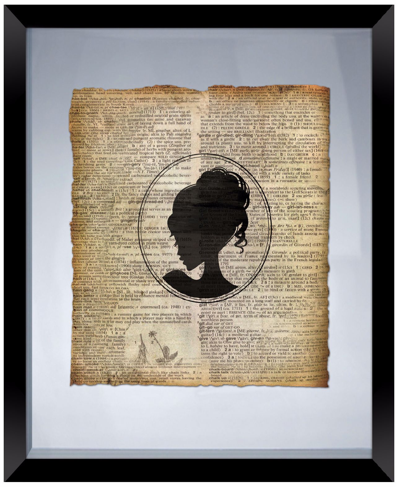 Vintage Girl 22" High Floating Picture Frame Wall Art