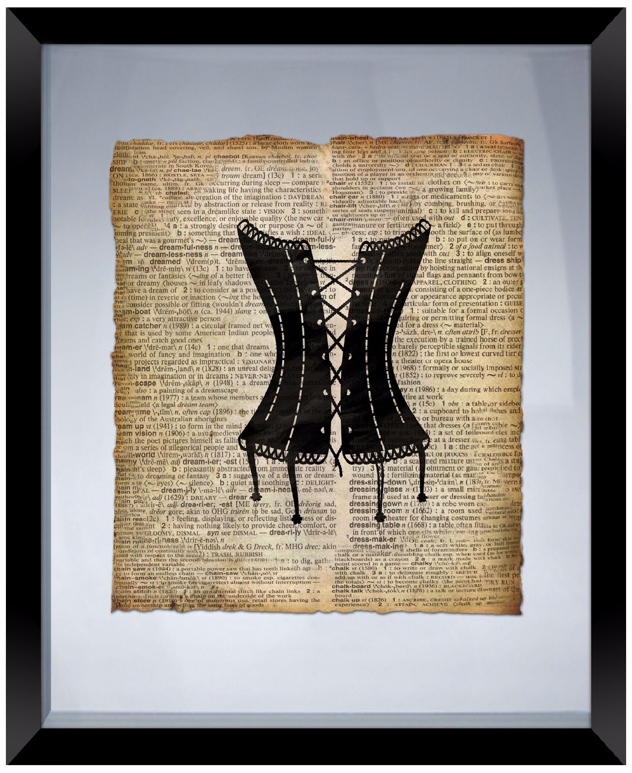 Vintage Corset 22" High Floating Picture Frame Wall Art