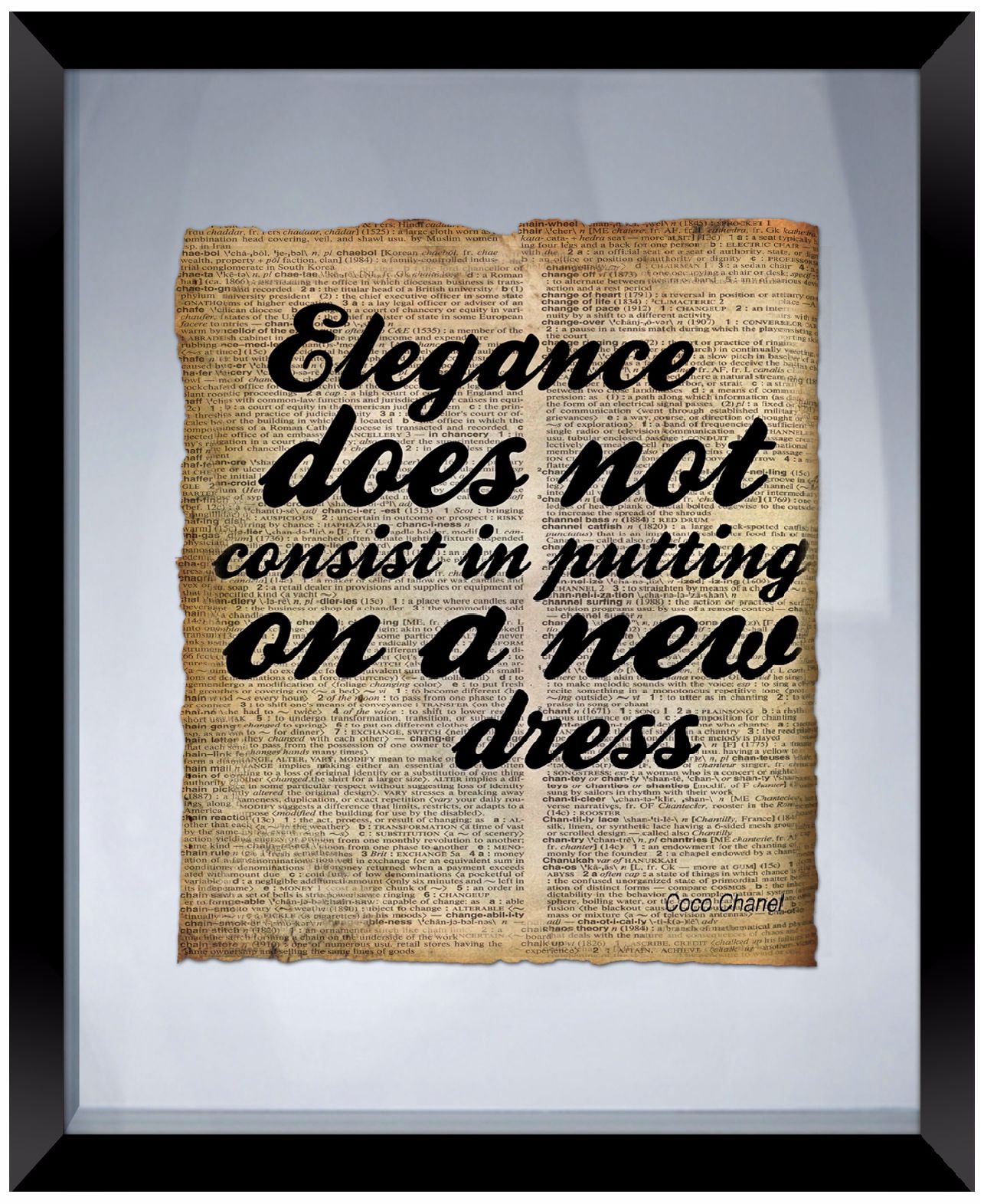 Elegance Quote 22" High Floating Picture Frame Wall Art