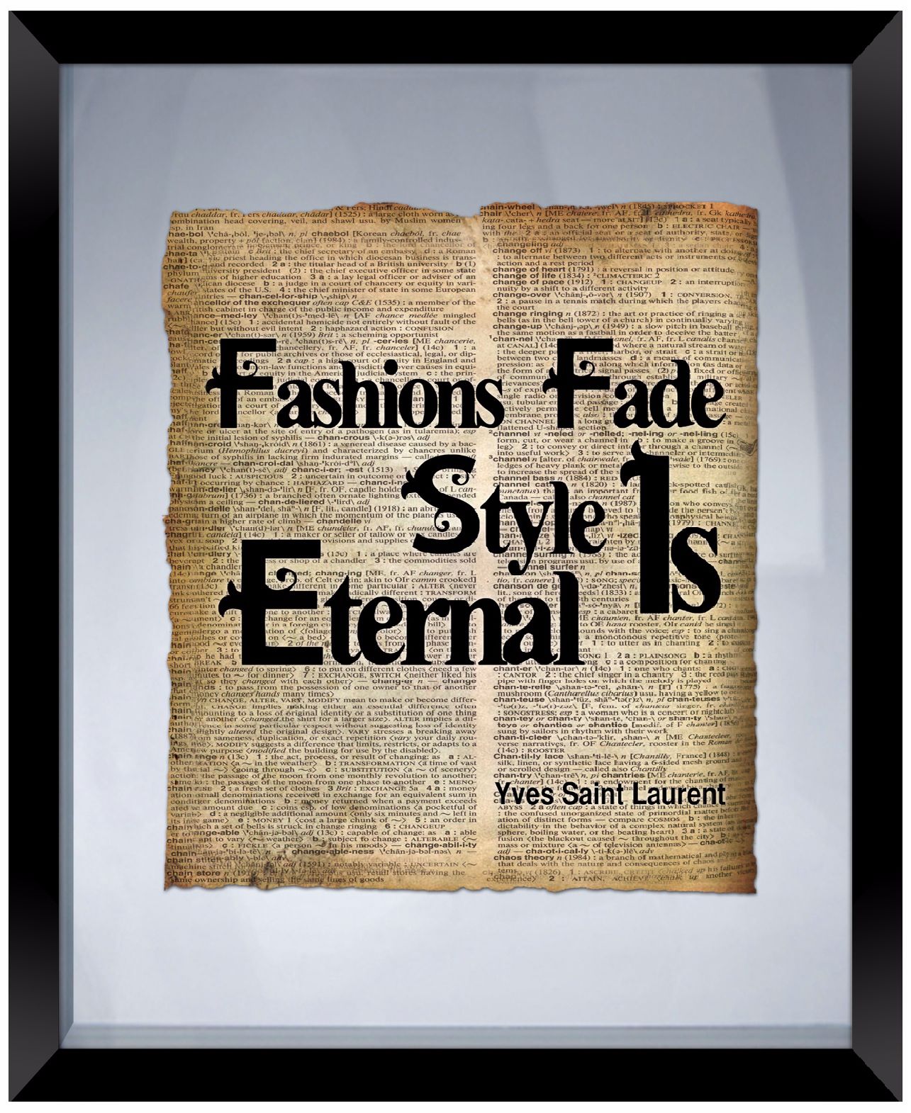 Fashions Fade Quote 22" High Floating Picture Frame Wall Art