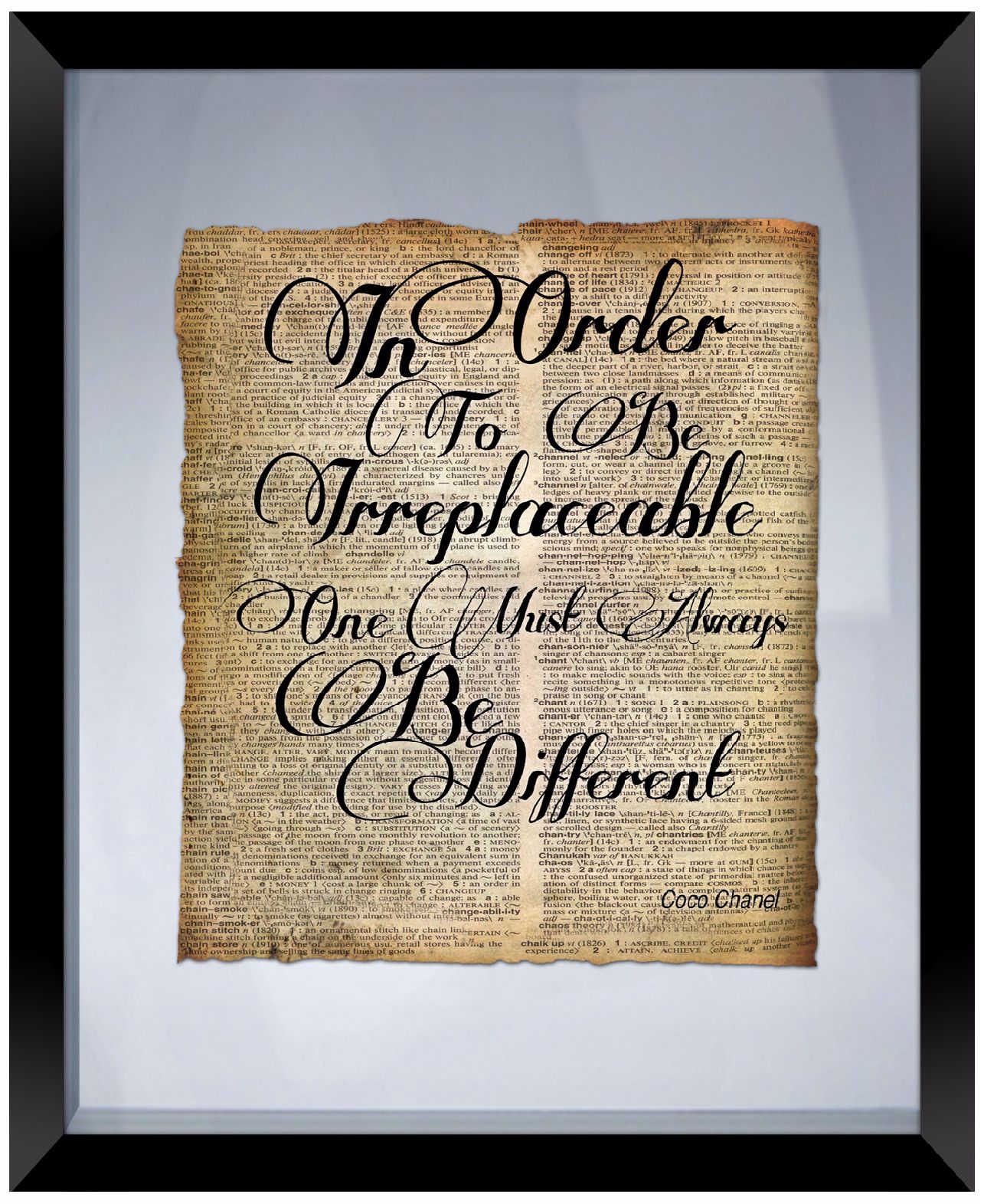 Be Different Quote 22" High Floating Picture Frame Wall Art