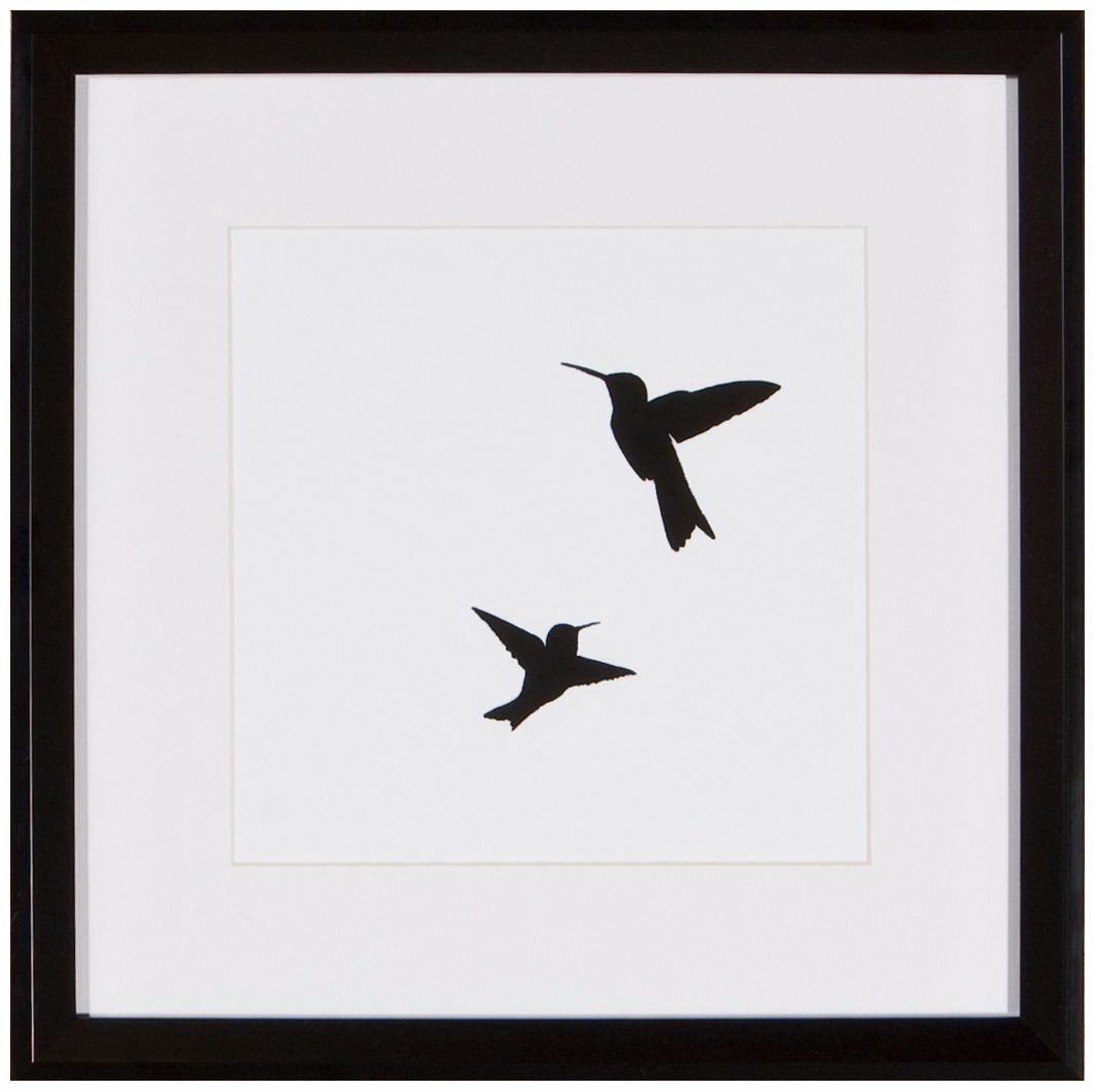 Hummingbirds 13" Square Framed Silhouette Wall Art