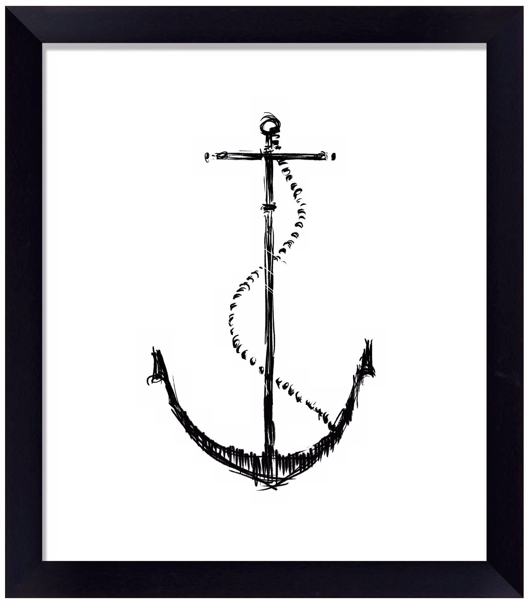 Anchor 16" High Framed Silhouette Wall Art