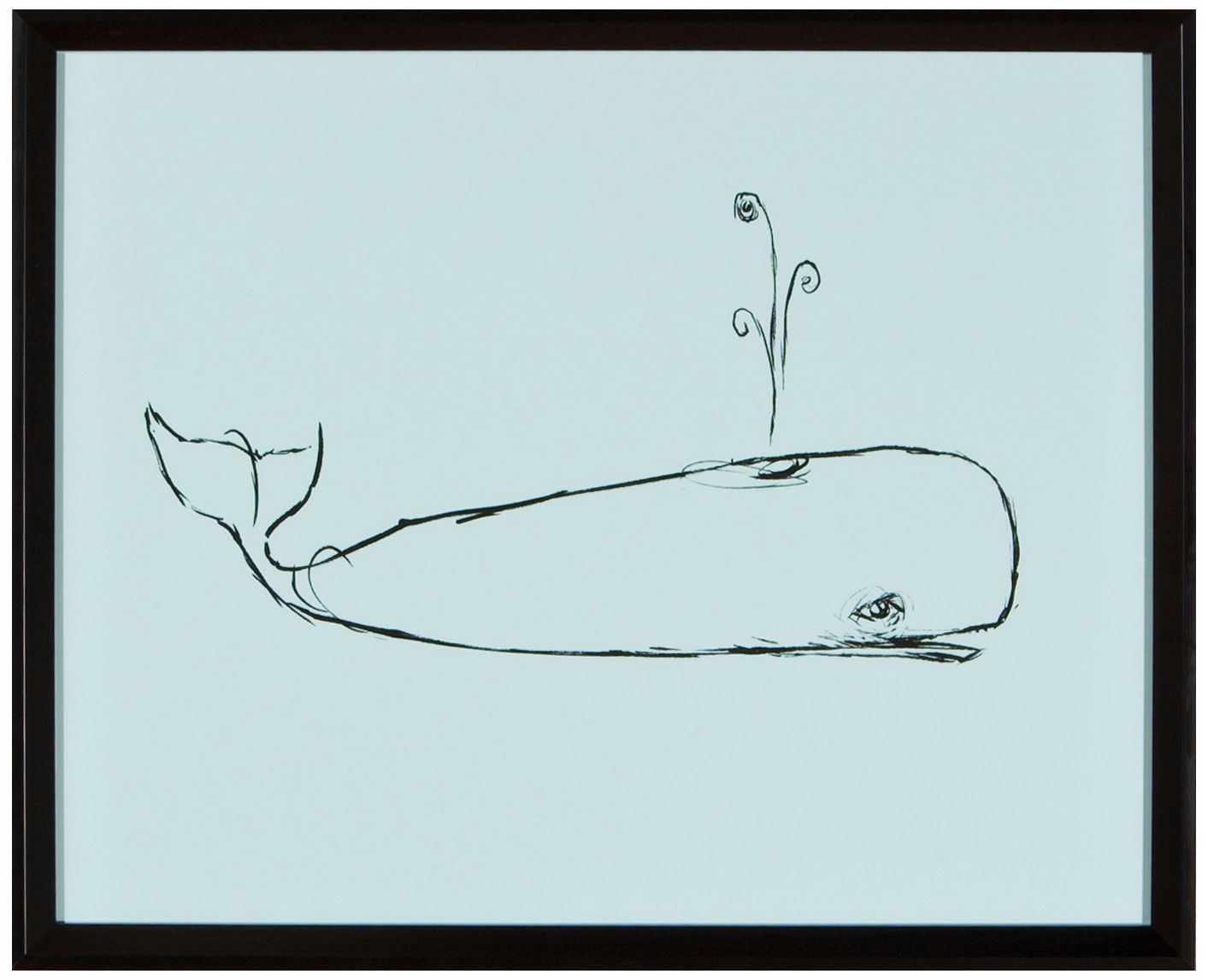 Whale 21" Wide Framed Silhouette Wall Art