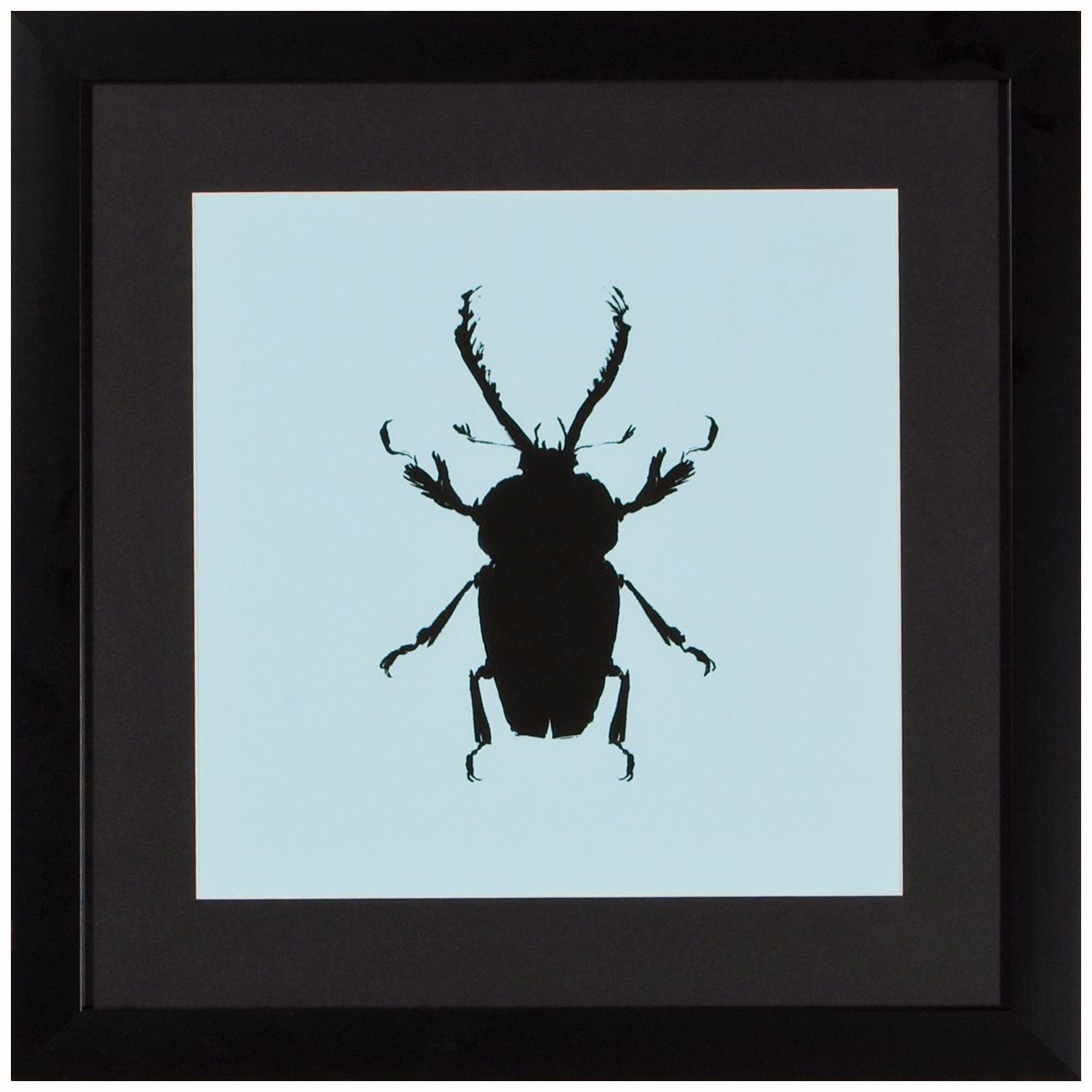 Beetle 18" Square Framed Silhouette Wall Art