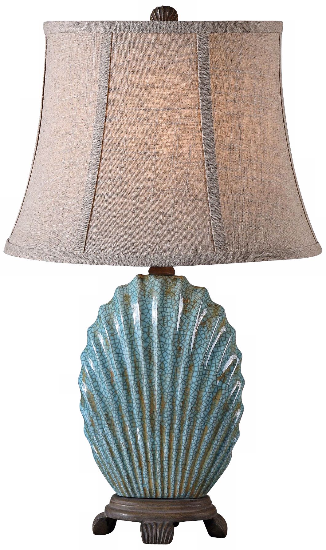 Uttermost Seashell Creckled Blue Accent Lamp