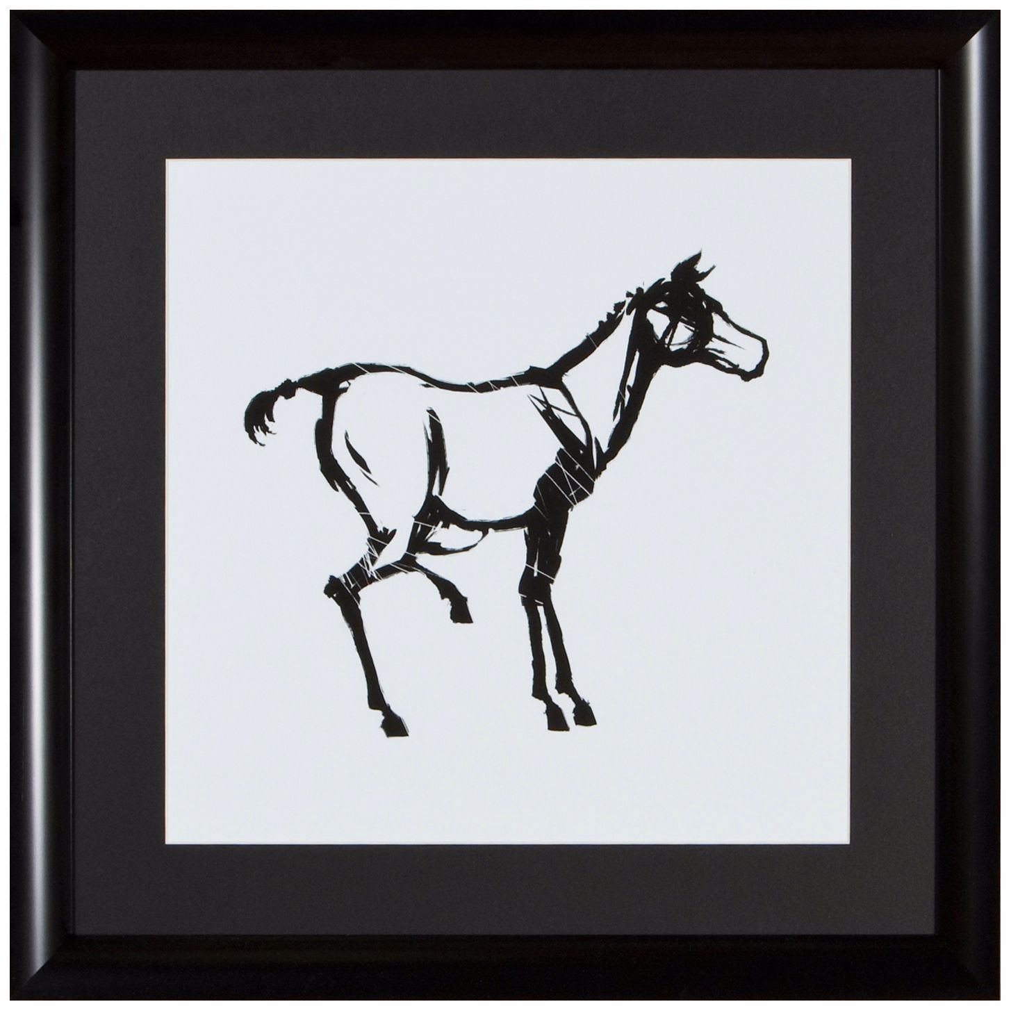 Horse 19 3/4" High Framed Silhouette Wall Art