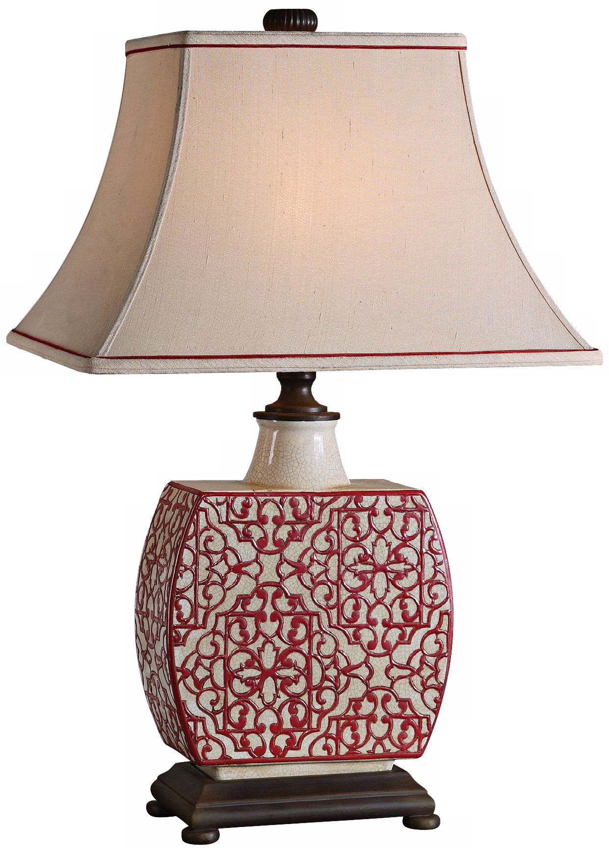 Uttermost Lindsa Ivory Red Table Lamp