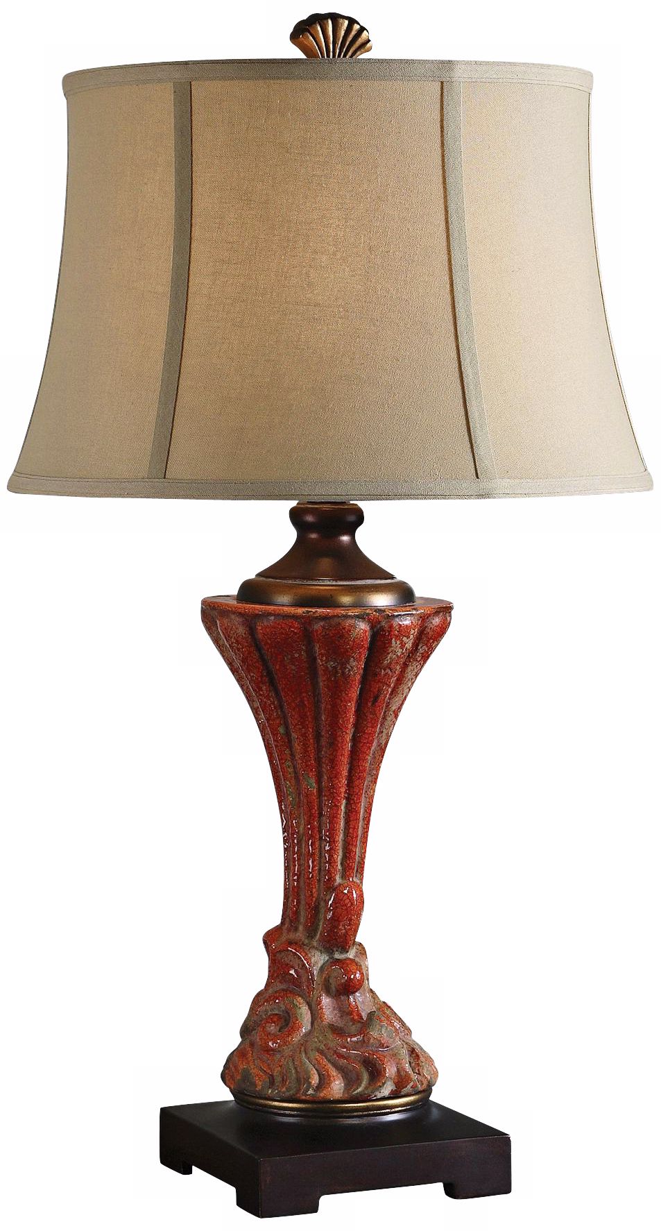Uttermost Gustavino Red Ceramic Table Lamp