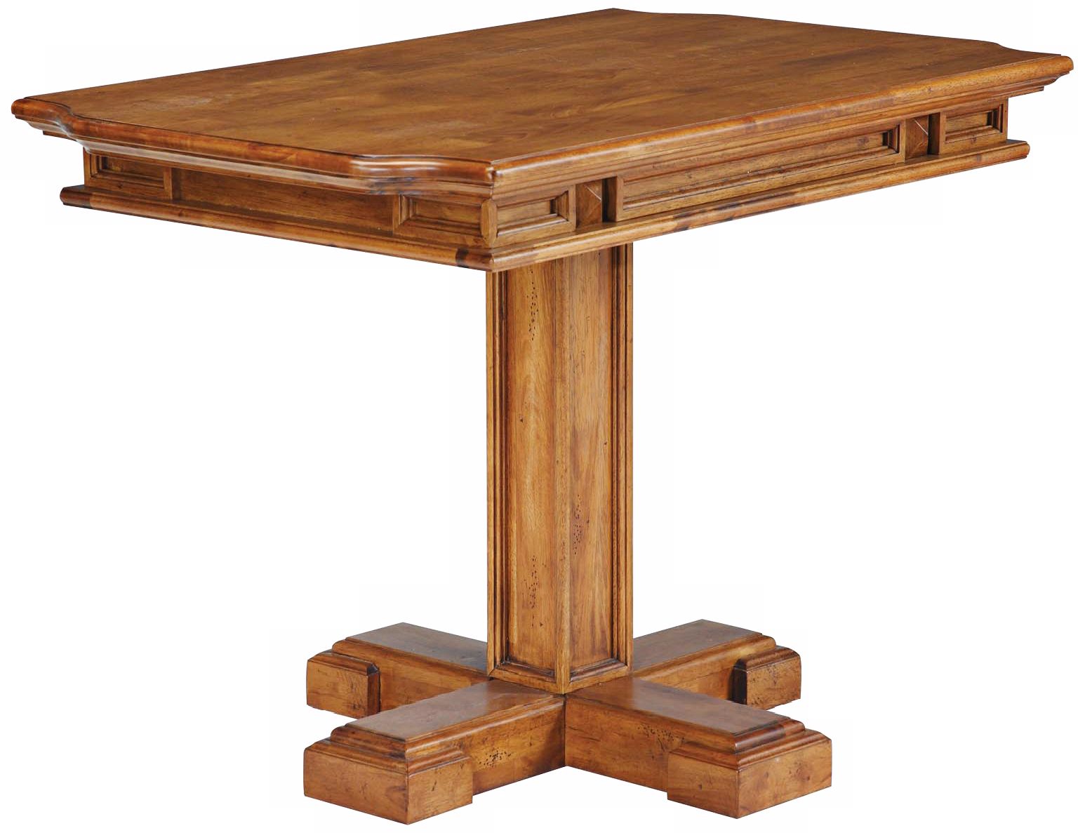 Distressed Oak Pedestal Dining Table
