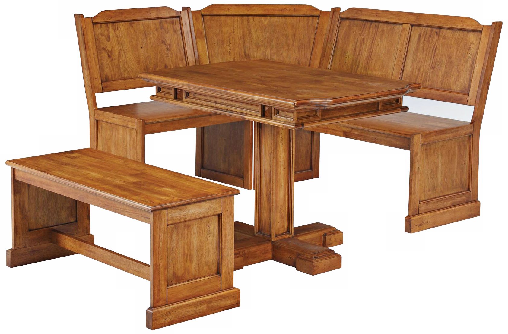 Distressed Oak Corner Nook Dining Set