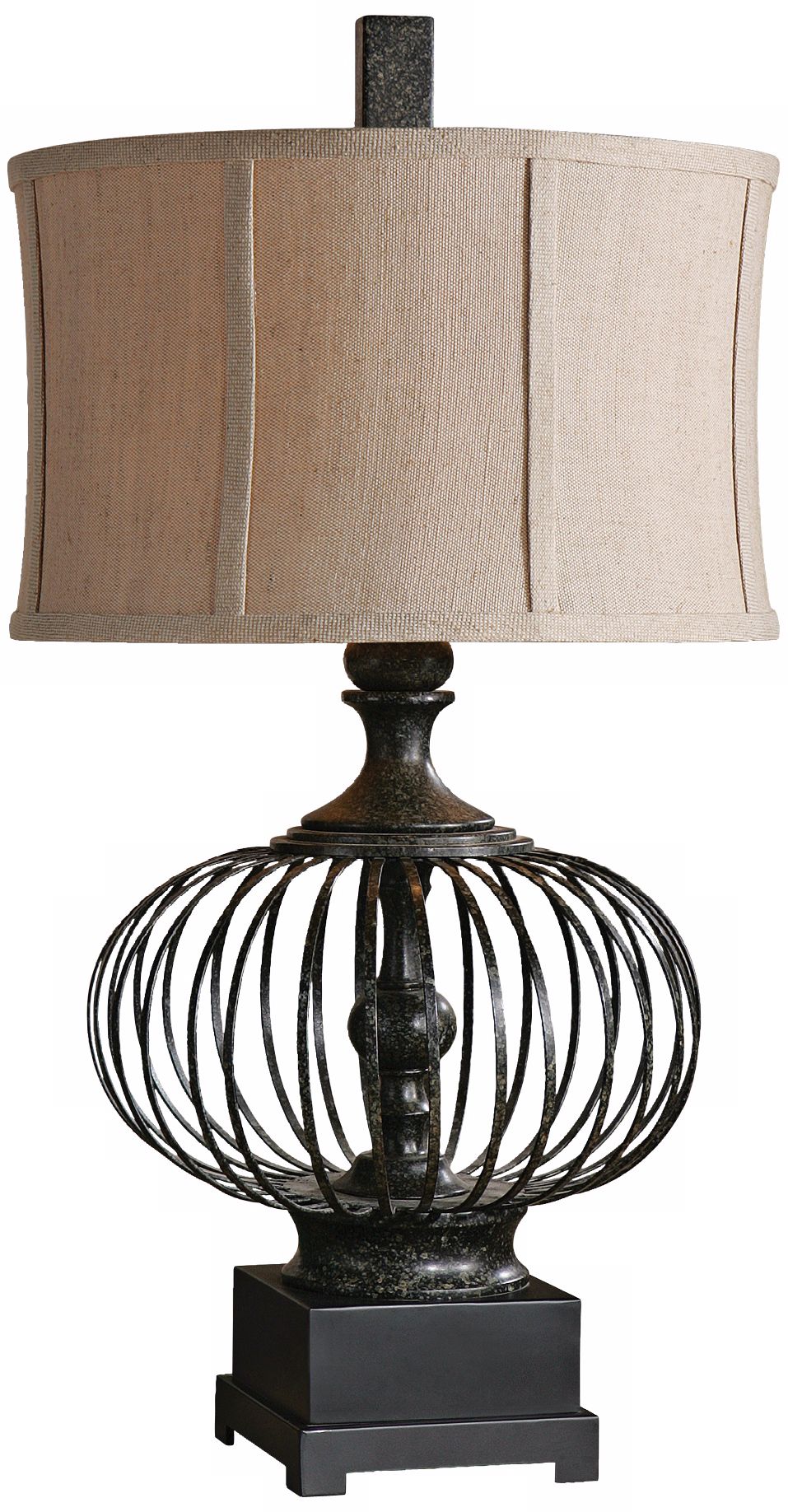 Uttermost Lipioni Black Metal Cage Table Lamp