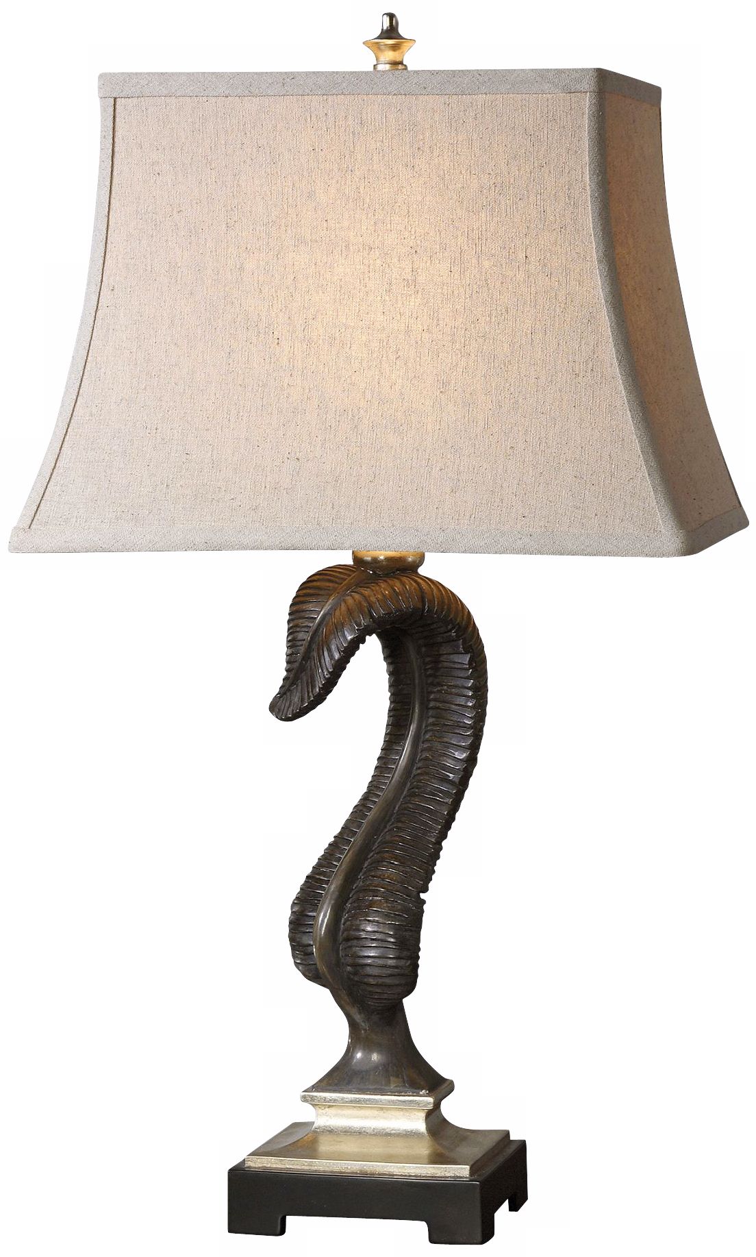 Uttermost Flowing Leaf Rustic Black Table Lamp