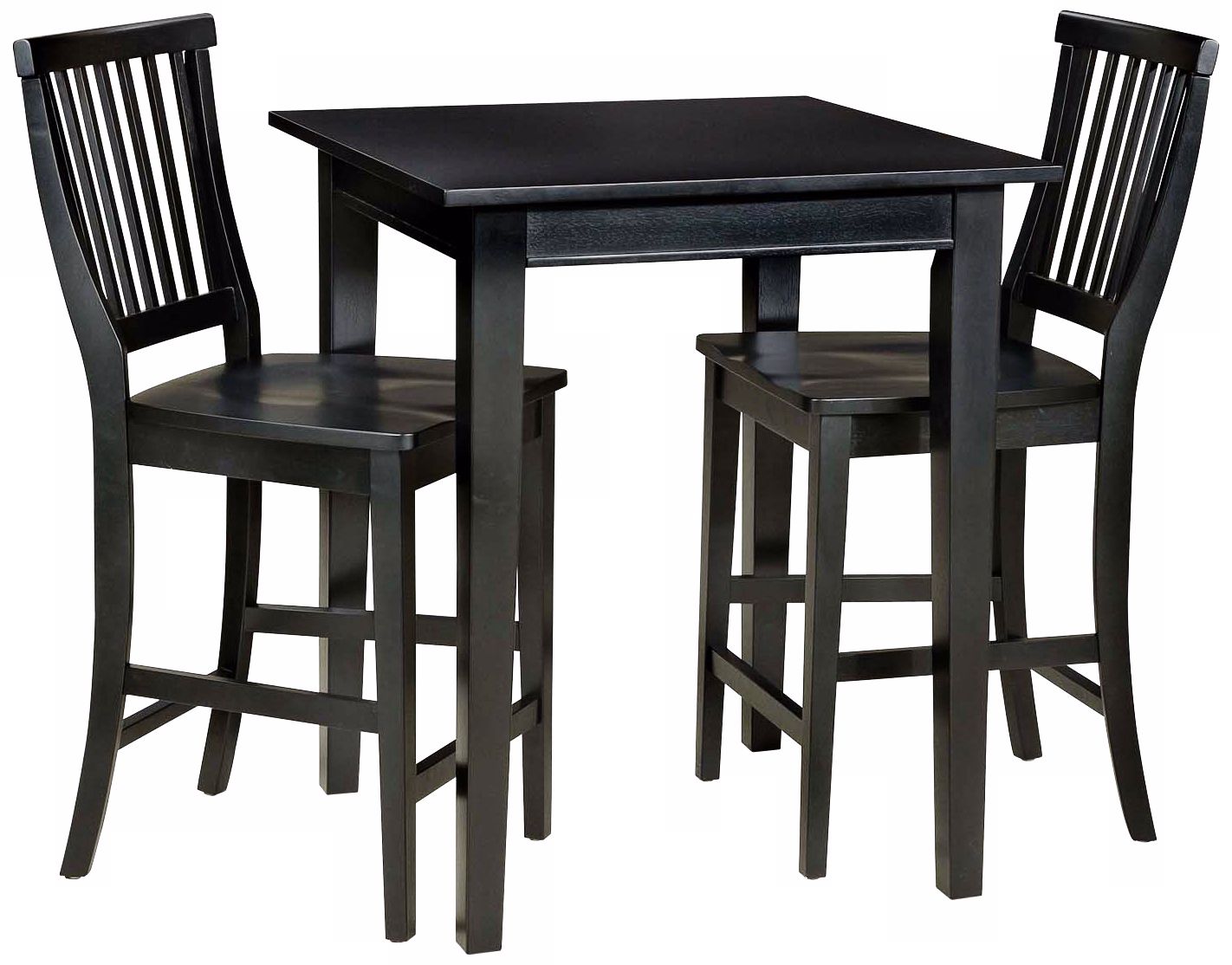Arts and Crafts 3-Piece Black Bistro Set