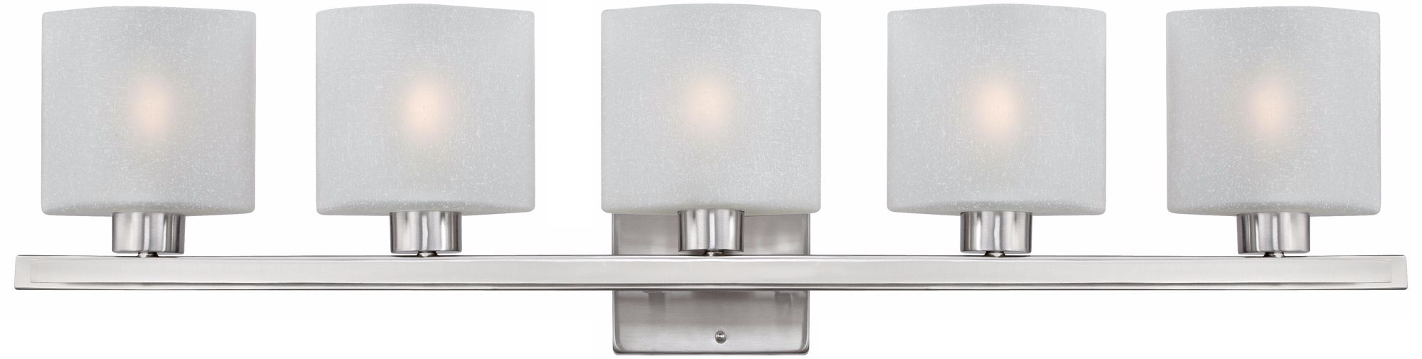 Possini White Linen Glass Nickel 40 1/2" Wide Bath Light