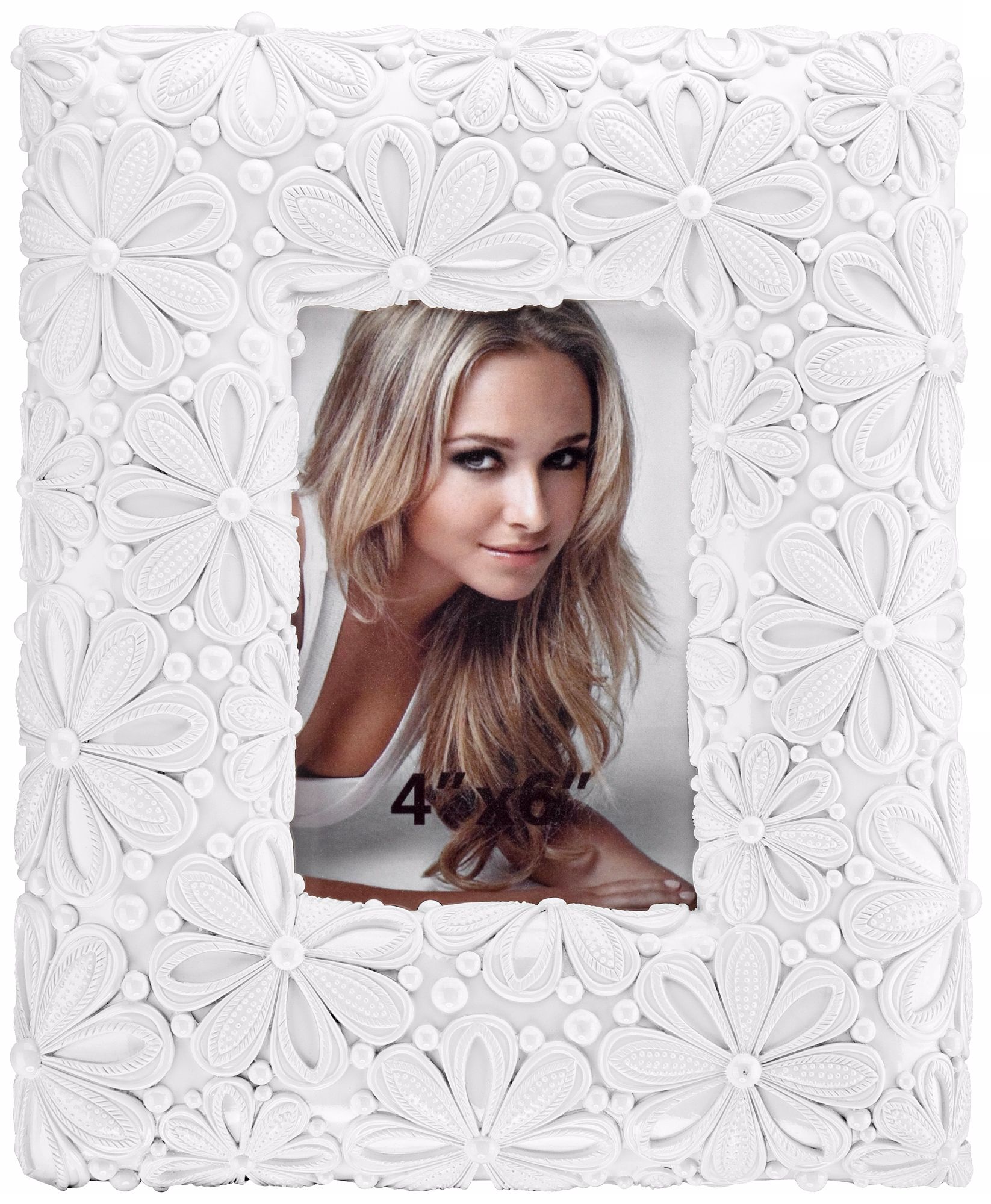 White Daisy 4x6 Floral Picture Frame
