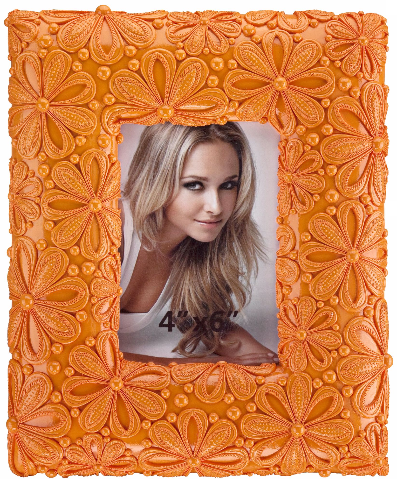 Orange Daisy 4x6 Floral Picture Frame