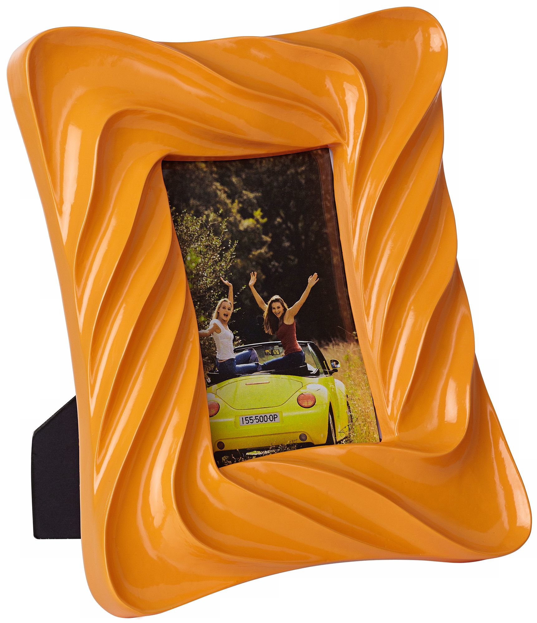 Contemporary Wave 4x6 Orange Picture Frame