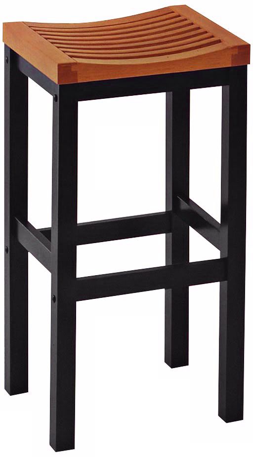 Black and Cottage Oak 24" High Counter Stool