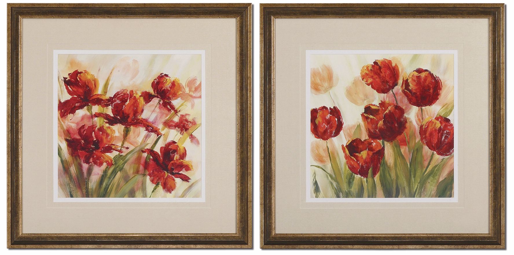 Set of 2 Misty Garden Poppies31" Square Uttermost Wall Art