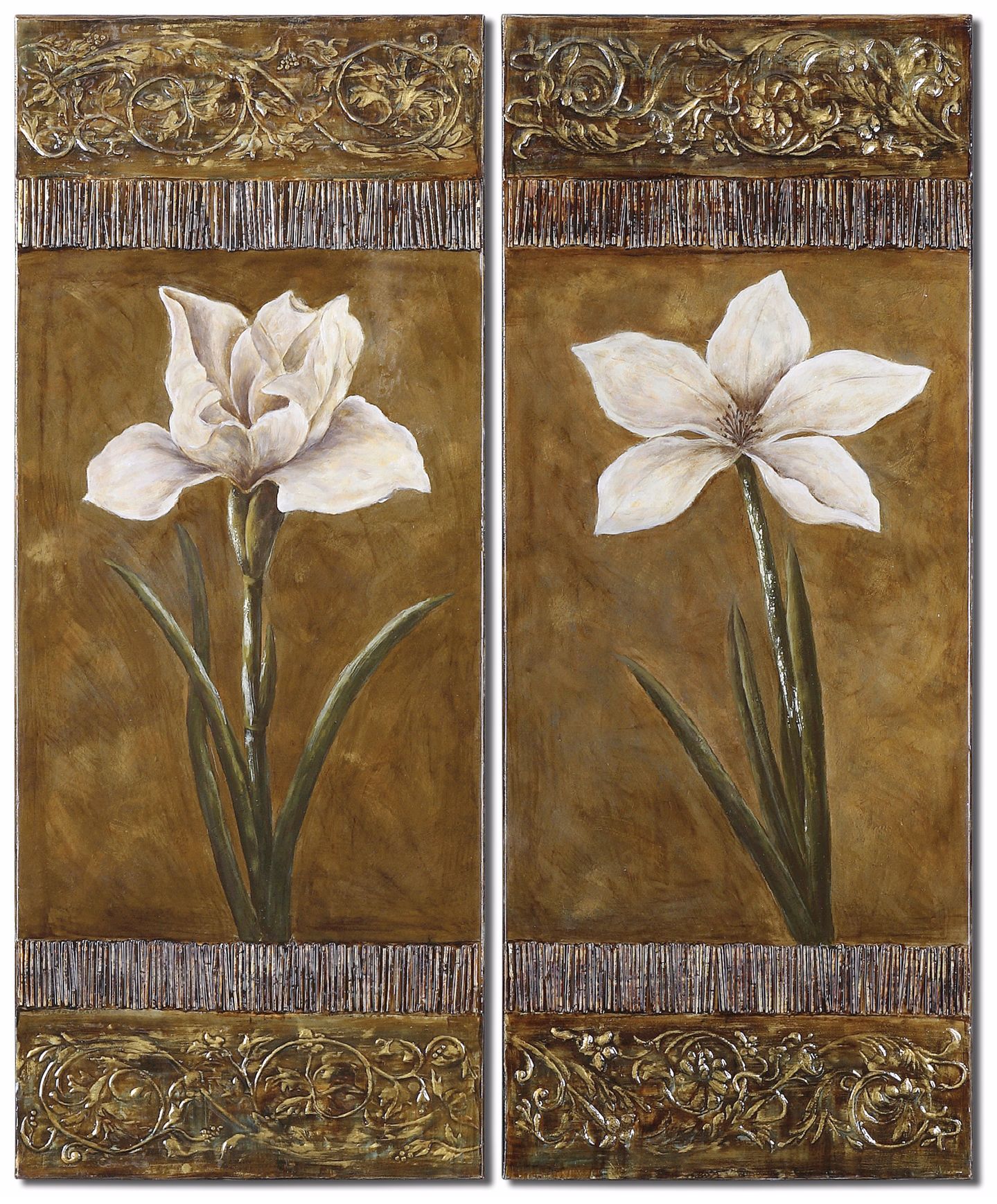 Set of 2 Regal Beauties 50" High Uttermost Wall Art