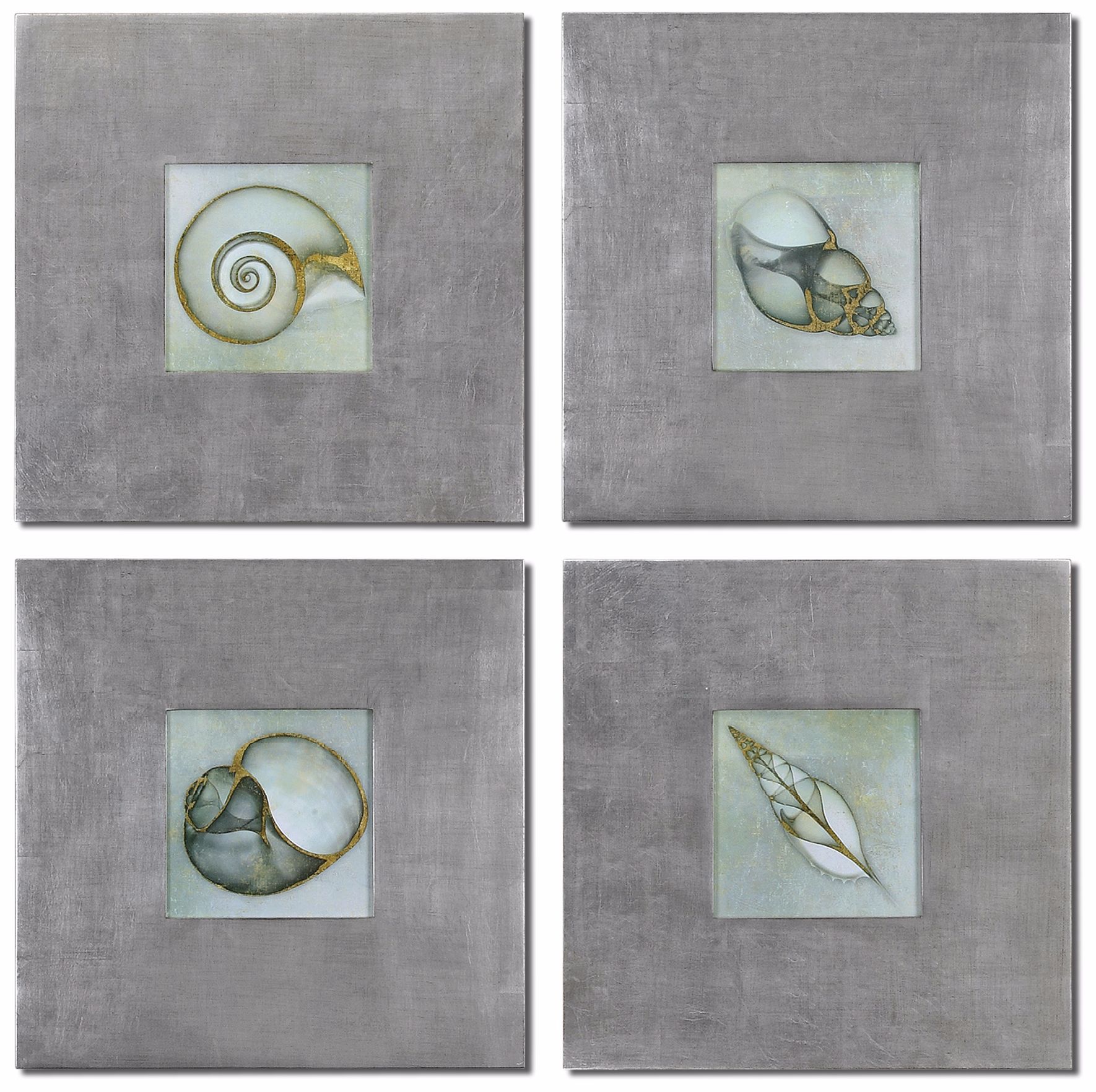 Uttermost Set of 4 Neptune's Garden 28" W Seashell Wall Art