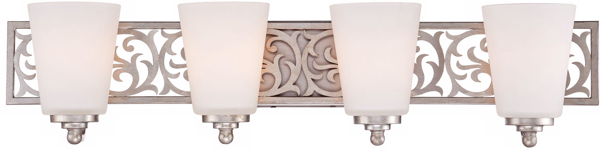 Silver Leaf Openwork 31" Wide Steel Bathroom Wall Light