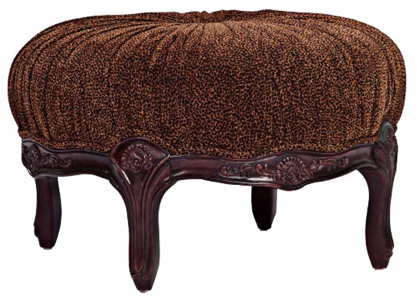 Collette II Cheshire Fur Leopard Print Ottoman