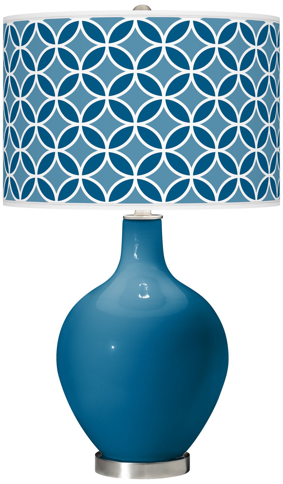 Mykonos Blue Circle Rings Ovo Table Lamp