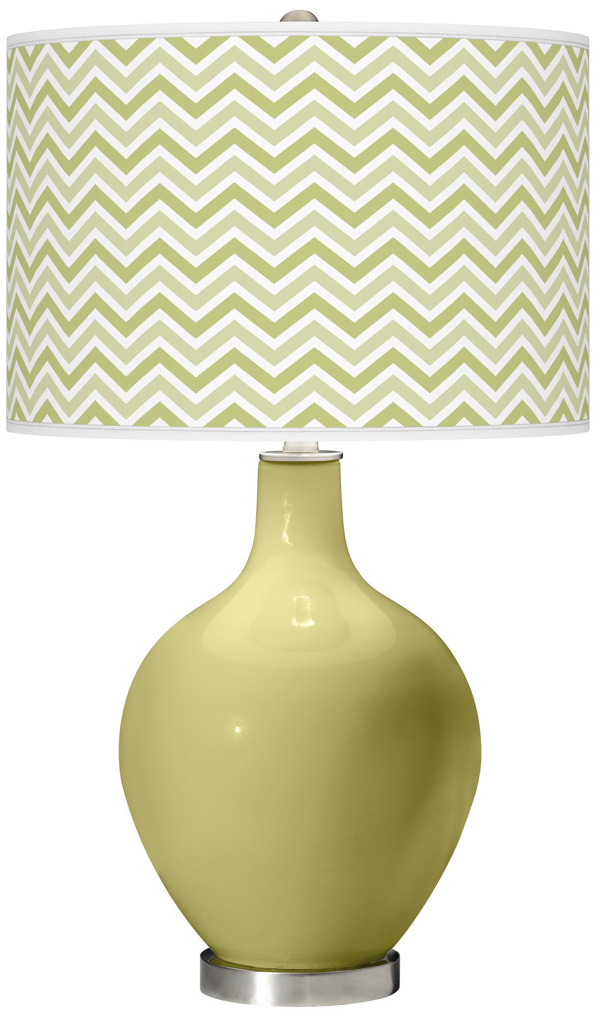Linden Green Narrow Zig Zag Ovo Table Lamp