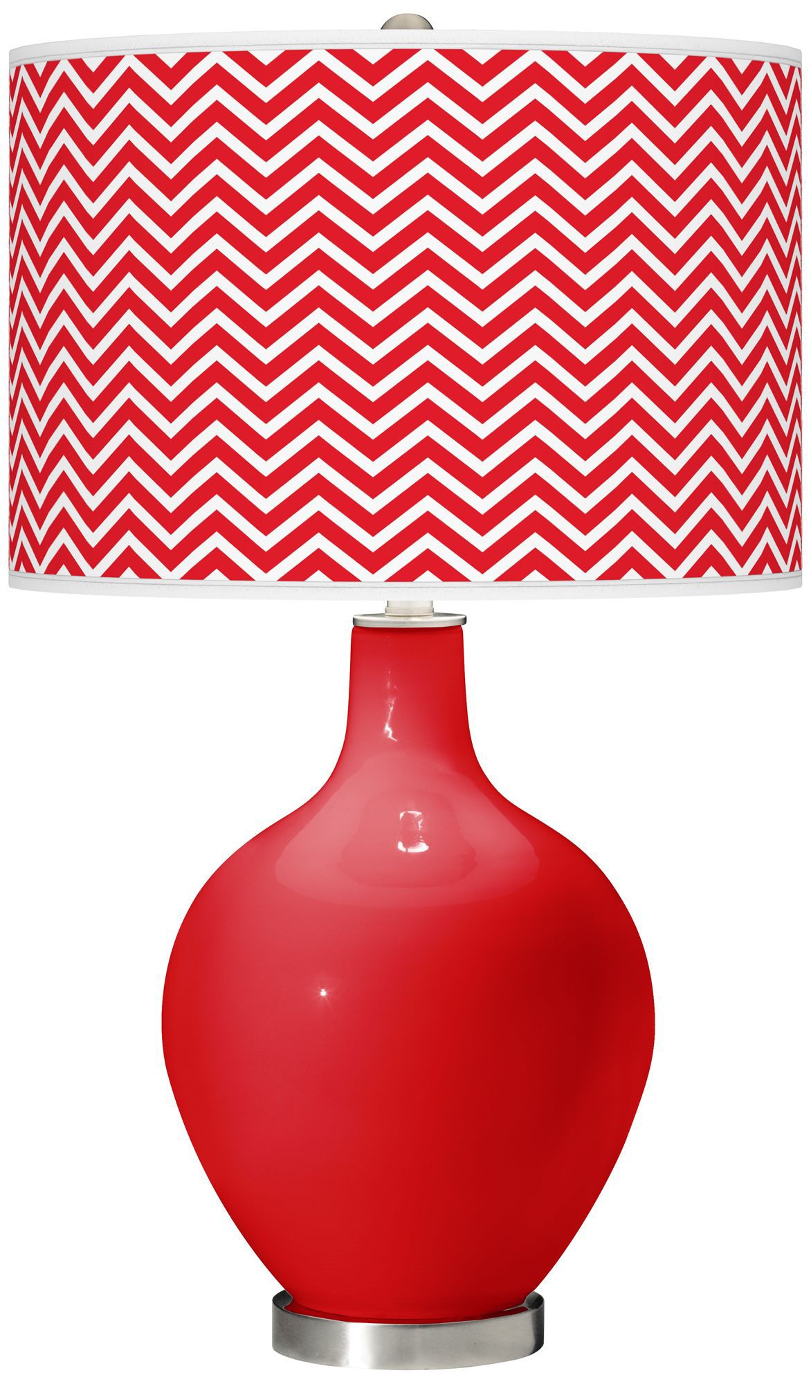 Bright Red Narrow Zig Zag Ovo Table Lamp