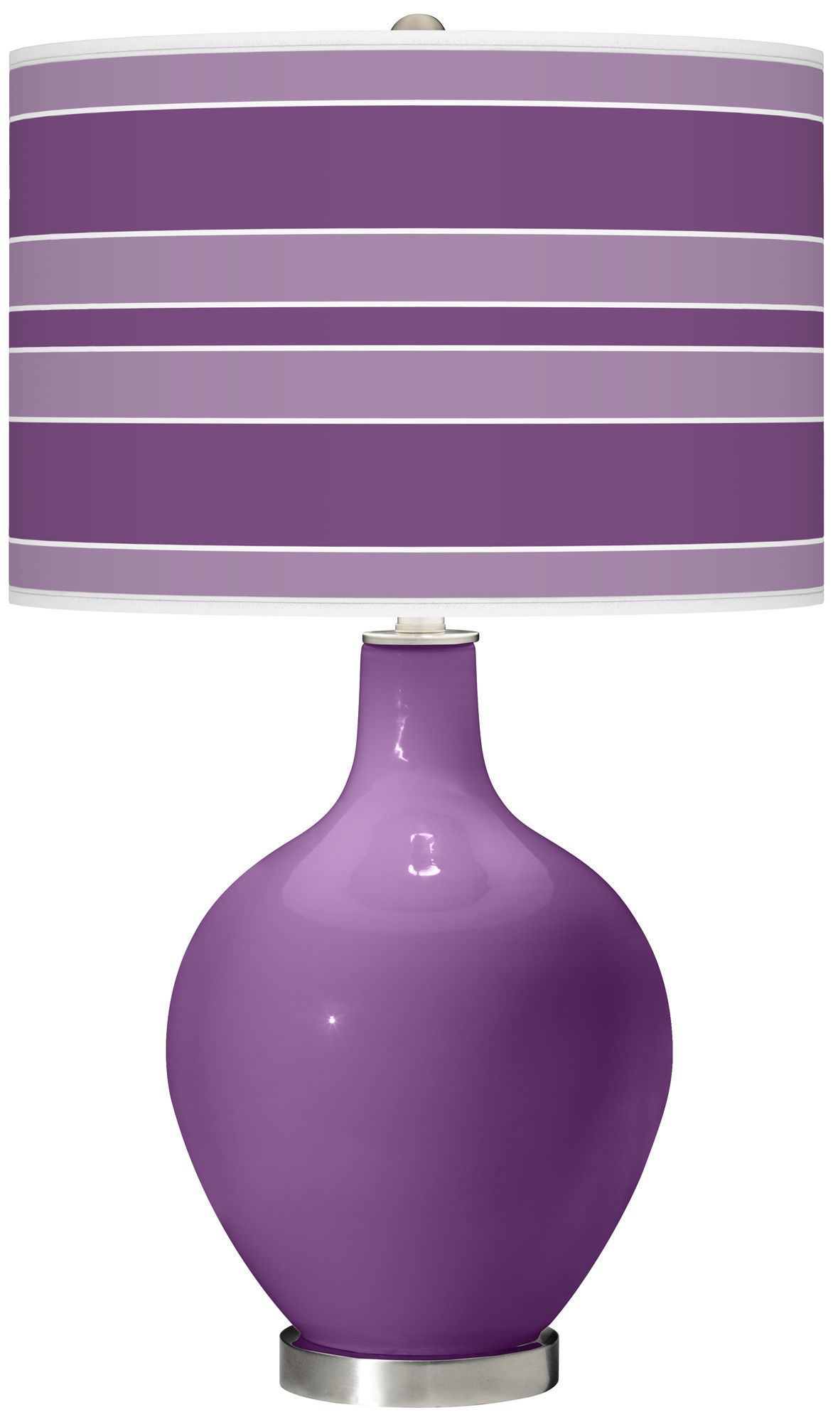 Passionate Purple Bold Stripe Ovo Table Lamp