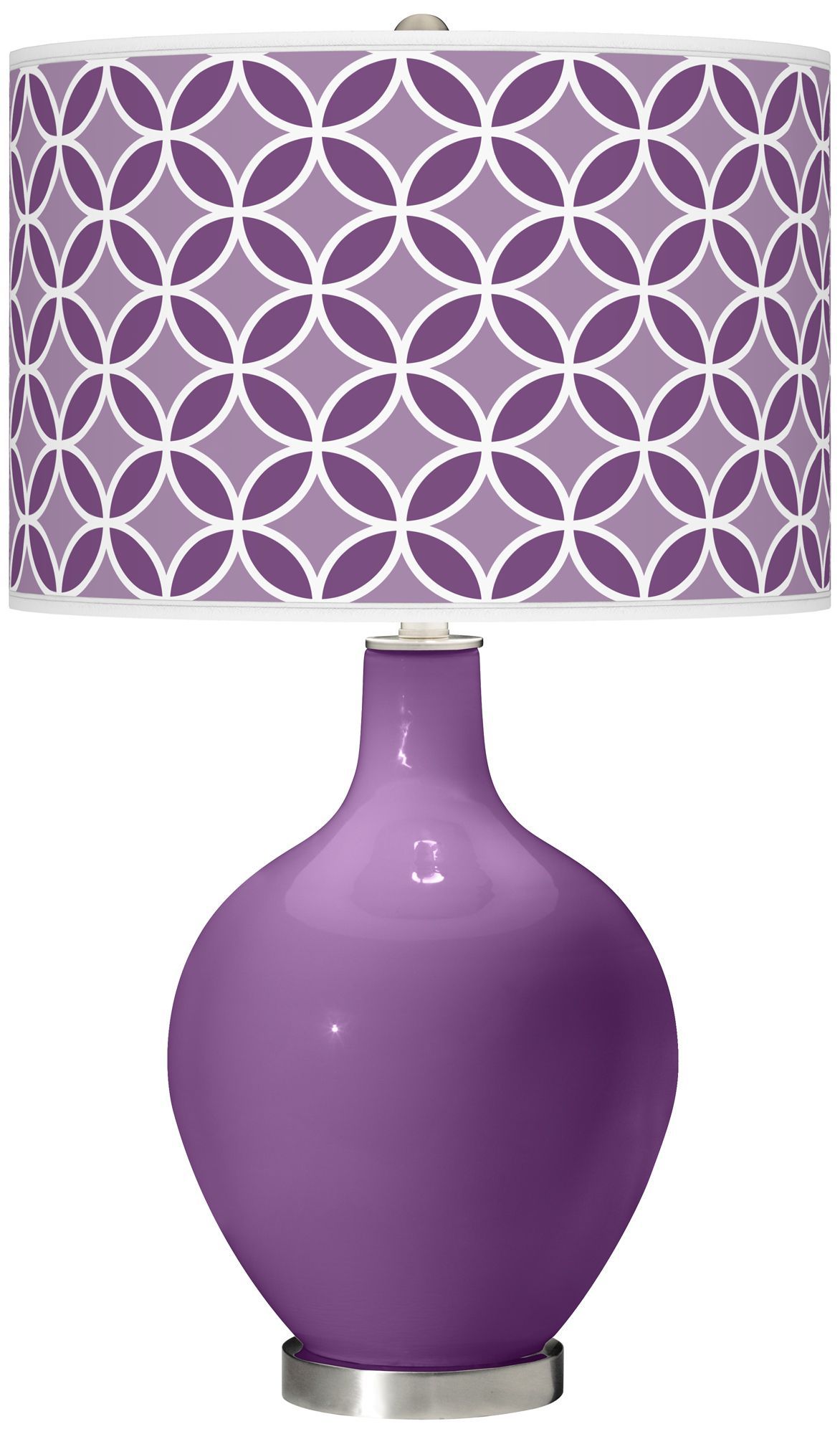 Passionate Purple Circle Rings Ovo Table Lamp