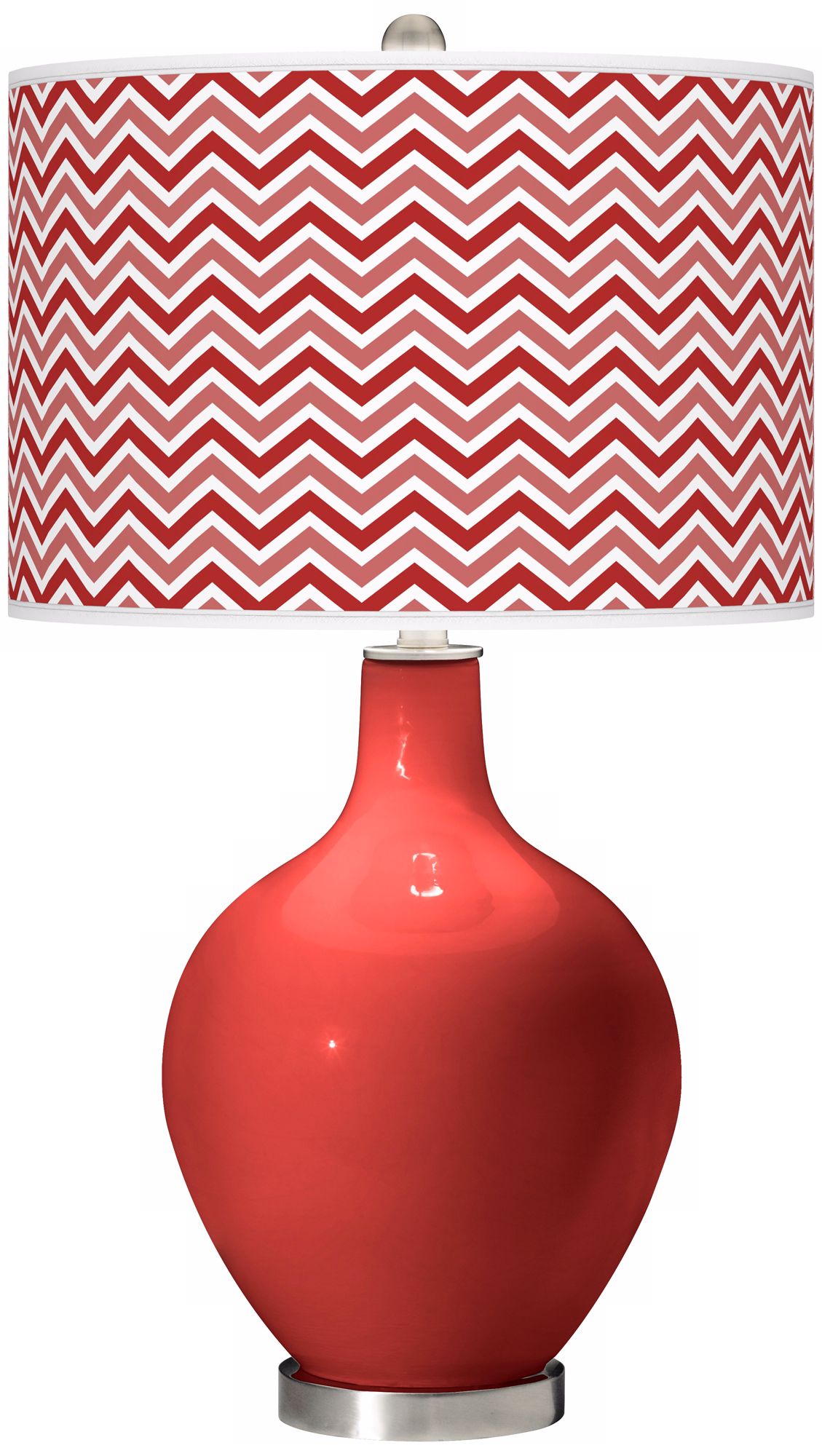 Cherry Tomato Narrow Zig Zag Ovo Table Lamp