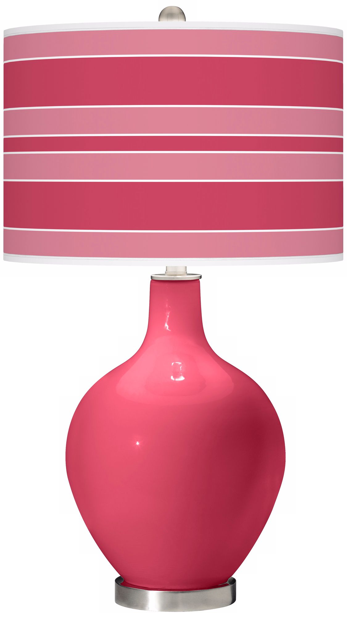 Eros Pink Bold Stripe Ovo Table Lamp