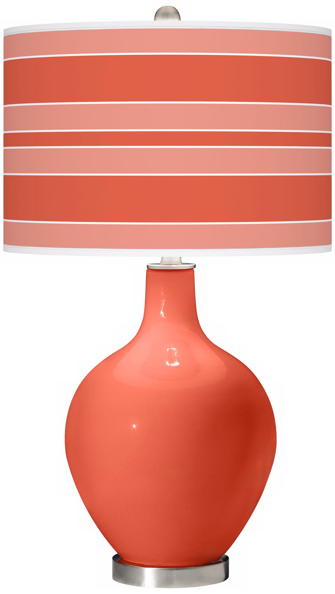 Modern Orange Bold Stripe Ovo Table Lamp