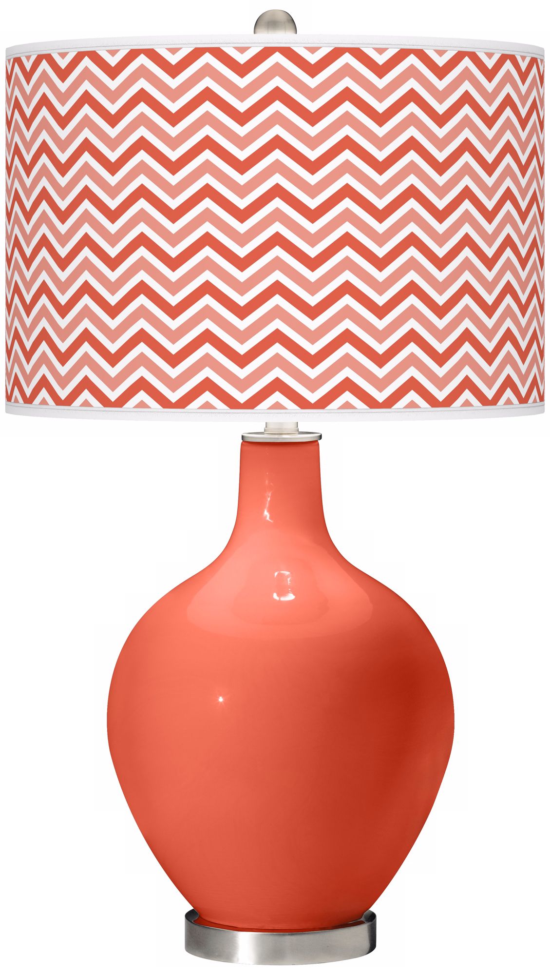 Modern Orange Narrow Zig Zag Ovo Table Lamp